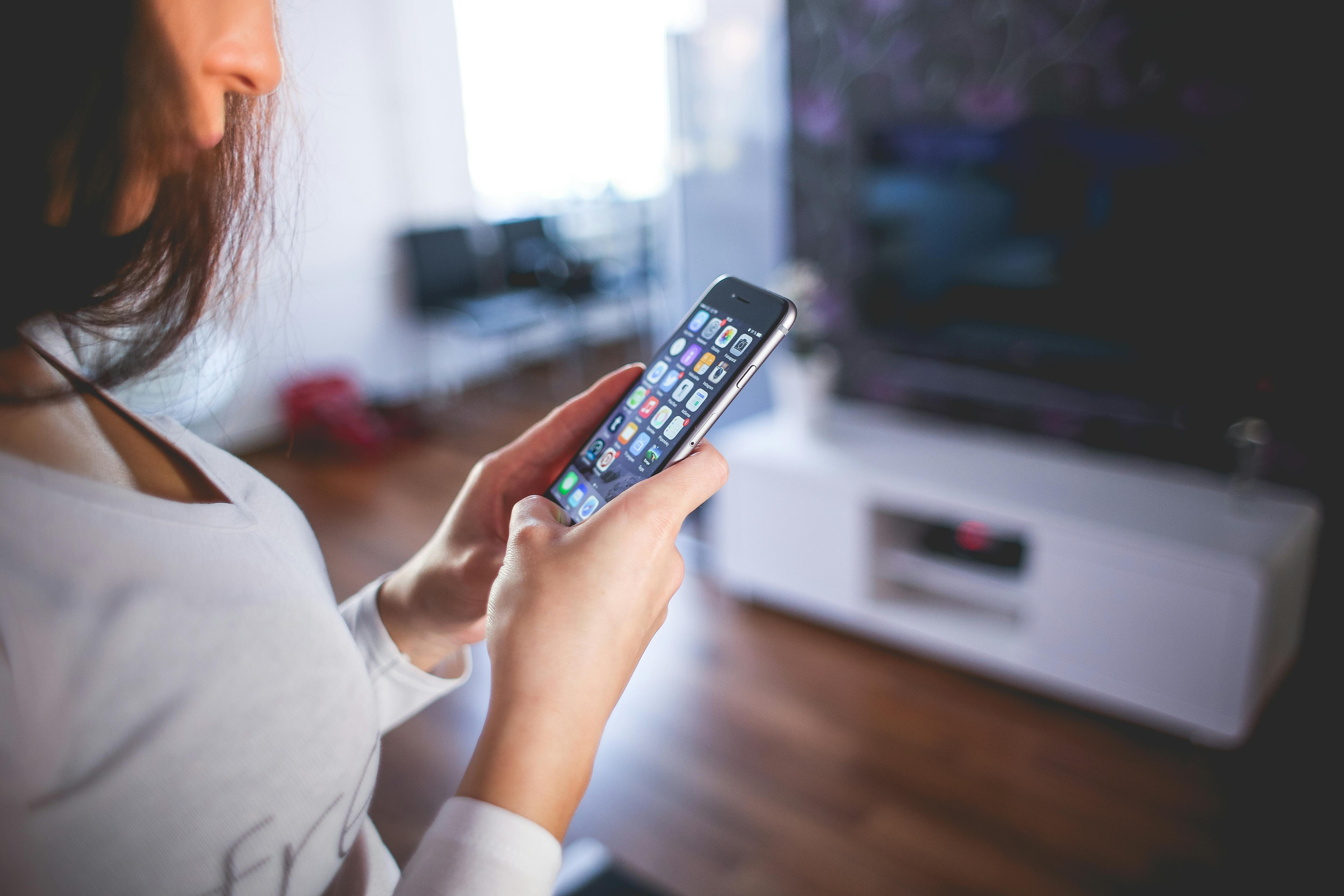Woman using smartphone for communication